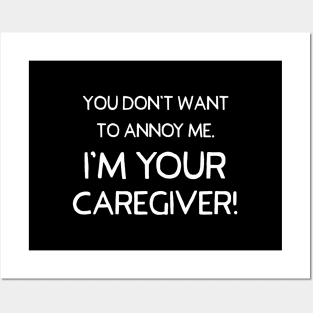 Funny Sarcastic Caregiver CNA Nurses Aids Gift Posters and Art